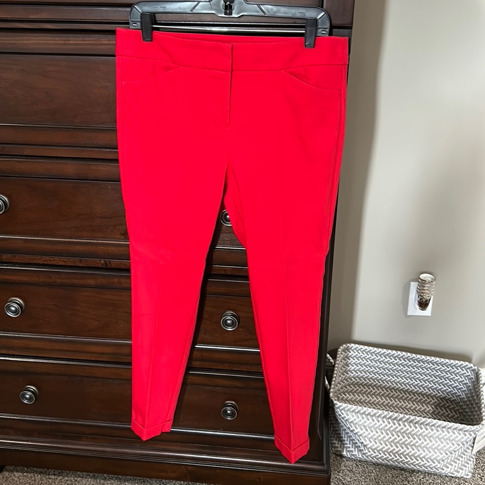 Red ankle pants from loft